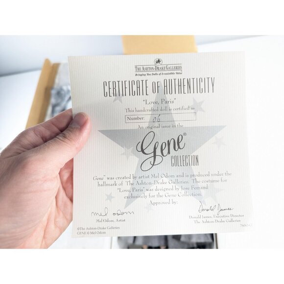 Gene Marshall LOVE, PARIS #06 Fashion Doll with COA, booklet, stand and box, - Picture 6 of 10